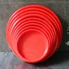 Plato rojo Happy Event sin impresión color rojo sólido plato rojo suministros para sacrificio de bodas plato para fruta y repostería bandeja de té fábrica venta al por mayor