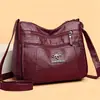 Bolso de mujer práctico multibolsillos, textura de cuero suave, bolso de hombro, gran capacidad, bolso diario para mamá, bolso cruzado