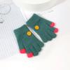 Luvas infantis de tricô de dedo, inverno quente, estilo coreano, carinha sorridente, lã de bebê, cinco dedos, para meninos e meninas, estudantes do ensino fundamental, à prova de frio