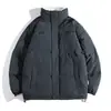 Jaqueta de Gola Alta de Alta Qualidade Outono/Inverno 2026, Multicor, Forrada com Fleece, Casaco Espesso de Lã de Cordeiro e Algodão, Estilo Coreano, Corte Amplo, Jaqueta Puffer Casual para Homens