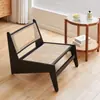 Sofá reclinable de ratán estilo nórdico para kangaroo Chandigarh, sofá perezoso individual para balcón, silla de sofá de madera maciza