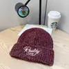 Chapéu de Tricô com Circunferência de Cabeça Grande para Mulheres, Estilo Coreano Outono e Inverno, Gorro Quente Bordado para Casais, Emagrecimento Facial