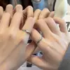 Anillo de Pareja Yuan Ding San Sheng Nicho Dulce Lazo Anillo Abierto Moda Simple Anillo de Mobius