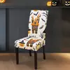 Funda de Silla Navideña Estampada Digitalmente Transfronteriza de Amazon Estilo Europeo y Americano Elástica a Prueba de Polvo En Stock