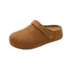 Aumento Interno Sapatos Birkenstock Solado Grosso Bico Fechado Meio Chinelos Vestuário Externo Feminino 2026 Nova Primavera Slip-on Sandálias de Duas Vias