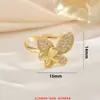 Design de Nicho Transfronteiriço Estilo Coreano Anel Personalizado de Alto Padrão para Mulheres Luxo Leve Zircônia Microcravejado Anel Aberto Joia de Anel