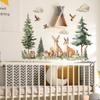 Pino y ciprés de dibujos animados animal pequeño dormitorio sala de estar porche decoración del hogar pegatinas de pared papel tapiz autoadhesivo venta al por mayor HY-E225