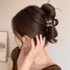 Presilha de cabelo garra para primavera e verão, grampo de cabelo feminino, estilo coreano, novo modelo 2026, preto, elegante, adiciona volume, presilha tubarão extragrande