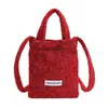 Bolso Cruzado de Peluche Brillante para Teléfono Bolso Navideño a Juego Estilo Coreano Bolso de Mano Rojo de Año Nuevo Bolso Pequeño para Nochevieja Bolso para Padres e Hijos para Mujer
