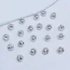 Plata de Ley S925 Bañada Artesanía Pulsera Deslumbrante con Cuentas de Hoja Curva con Patrón de Arena Cuentas Espaciadoras Cuentas de Flor Cuentas para Collar DIY Hecho a Mano