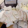 2025 nuevo conjunto de casa estilo western para niñas padres e hijos de algodón de doble capa con encaje de algodón para bebé transpirable para aire acondicionado