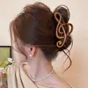 Presilha de cabelo flor de acetato simples e elegante para mulheres, novo modelo 2026, presilha para a parte de trás da cabeça, grampo para meio rabo de cavalo, presilha de tubarão
