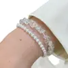 Atmósfera Fresca de Verano Pulsera de Amatista Irregular Natural Personalidad de Nicho Femenina Pulsera de Flor Dopamina
