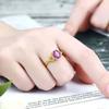 Anillo de Gema de Oro Arena de Vietnam Latón Chapado en Oro Moda para Mujer Anillo Abierto de Diamante Anillo Anillo para Regalo de Novia