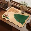 Patrón a cuadros vintage forma irregular tierra de diatomeas absorbente cuero encimera de cocina posavasos de café escritorio resistente al calor mantel individual