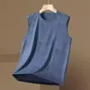 Camiseta sin mangas de seda de hielo para hombre para deportes y fitness de verano, camiseta sin mangas fina de tirantes anchos para entrenamiento, chaleco moderno de secado rápido para hombre