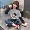 Moda Infantil Versátil e Elegante Base Camada de Lã Alemã Patchwork Outono Inverno Novo Estilo Coreano Camada Interna Quente Infantil Top Falso de Duas Peças