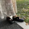 139-188 Zapatos de Ballet de Nuevo Estilo Primavera para Mujer, Zapatos Planos Versátiles con Correa Cruzada de Piel de Vaca para el Trabajo