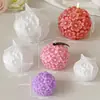 Novo Molde de Silicone Redondo com Cachos de Flores Papoulas DIY Grande, Médio e Pequeno Decoração de Vela Bola de Flor Molde de Gesso