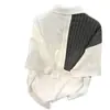 Camiseta de Manga Corta para Hombre con Diseño Patchwork de Bloques de Color para Verano, Versátil, a la Moda, Informal, Cuello Camisero