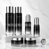 Juego de Botellas de Vidrio Cónicas Negras Tipo Press para Cuidado de la Piel, Botellas para Loción, Esencia, Crema, Materiales de Empaque para Cosméticos, Suministro Directo del Fabricante