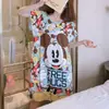 Pijamas para Mulheres, Camisolas de Verão, Roupas Fofas de Estudante Estilo Coreano, Roupas Doces de Casa com Desenho Animado, Camisolas de Verão para Meninas para Usar Fora
