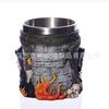Taza de Comercio Exterior Calavera Parca, Taza Personalizada para Beber, Taza Creativa 3D Cabeza de Fantasma de Acero Inoxidable con Tapa, Gran Capacidad