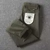 Pantalones de Trabajo Retro Americanos de Primavera y Otoño con Bolsillos de Botón Únicos, Sin Estirar, Pierna Recta, Duraderos, Casuales para Hombre