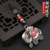 Chaveiro Vintage de Elefante Oco em Prata Tailandesa para Homens e Mulheres, Personalizado, Moderno, Criativo, Pingente de Carro Antigo