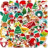 50 Pegatinas de Graffiti de Dibujos Animados Navideños Sombrero de Navidad Reno Traje Decorativo DIY Maleta Cuaderno Papel de Pegatina