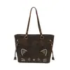 Bolsa de Ombro Transfronteiriça 2026 Nova Estampa de Gatinho em Desenho Animado, Bolsa Feminina Casual Fresca e Fofa, Bolsa Tote Fashion para o Dia a Dia