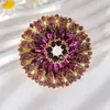 Broche de Girasol Retro Aleación Ropa de Mujer Corsage Decorativo Incrustado con Pedrería Pines Fijos Accesorios