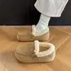 Botas de nieve Birkenstock forradas de polar para mujer, nuevos zapatos cálidos de algodón otoño/invierno 2026, zapatos peludos para exteriores, zapatos de invierno para mujer