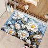 Nueva serie de alfombrillas de suelo con pintura al óleo ins de flores pequeñas, alfombrilla de suelo absorbente para baño con flores, alfombrilla de puerta estilo pastoral Xuan al por mayor