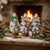 Nuevo producto navideño transfronterizo: Set de árbol de Navidad pequeño cubierto de nieve blanca flockada de 28 cm, adorno de escritorio mini decoración