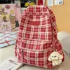Mochila Escolar Retro a Cuadros para Otoño e Invierno para Mujer, de Buena Apariencia y Estilo Universitario, Mochila Multicompartimento Estilo Bosque para Estudiantes de Secundaria y Preparatoria