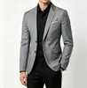 Blazer de botões duplos tamanho europeu para homens para comércio exterior transfronteiriço, jaqueta simples casual de negócios leve, resistente a rugas, não precisa passar, terno para noivo e padrinhos