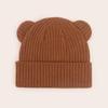 Gorro de oso para bebé otoño e invierno comercio exterior en stock gorro de punto de alta elasticidad para niños y niñas