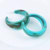 Pendientes Geométricos Brillantes en Forma de C de Colores Contrastantes, Pendientes Acrílicos Bicolor Exagerados para Mujer