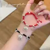 Nuevo Estilo Ping an Fu Candado Cuenta de Plata Cascabel Pulsera Tejida a Mano de Empuje y Tirón Diseño Estilo Chino Regalo del Día de San Valentín