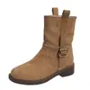 Botines Casuales Versátiles de Mujer con Suela Gruesa, Estilo Retro, Nuevos para Otoño/Invierno 2026, Zapatos de Mujer Modernos y Cómodos, Botas de Montar con Tacón Grueso