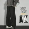 Pantalones de tala de algodón elástico de venta caliente para otoño, pantalones con remaches, nuevos pantalones de trabajo funcionales para hombre en blanco, gris y azul marino