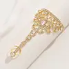 Pulseira de Noiva de Material Ecológico Europeu e Americano, Joia Brilhante com Strass, Corrente de Pulso de Luxo para Dança Latina, Acessórios para Vestido de Noiva