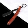 Tecnología Madera soporte de cuchillo plegable de acero inoxidable afeitadora de pelo antigua afeitadora manual para hombres soporte de cuchillo de modelado de afeitado