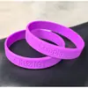 Pulseira Roxa 'Mundo Sem Reclamações' Chinesa e Inglesa Masculina e Feminina Motivacional com Cartão Moda Pulseira de Pulso de Silicone Joia