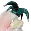 Gorro elástico de payaso estilo europeo y americano, sombrero puntiagudo con pompón, disfraz de payaso para bailes de máscaras, disfraz de Halloween, al por mayor