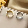 Anillo Abierto con Gota de Aceite y Circonita Letra H Nuevo Otoño 2025 para Mujer Diseño de Nicho Estilo Coreano Casual Anillo de Lujo Ligero