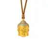 Collar de Cabeza de Buda Hueca Incrustada de Diamantes Estilo Palacio para Mujer, Colgante de Oro Arena Vietnamita, Oro Imitación de Moda, Suministro de Joyería Duradero