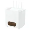 Caja de almacenamiento para router de plástico blanco BNBS, caja wifi multicapa apilable, estante para cables de alimentación de sala de estar