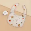 Toalla de saliva para bebé de gasa de algodón de seis capas, venta al por mayor, babero absorbente suave agrandado en forma de U para niños